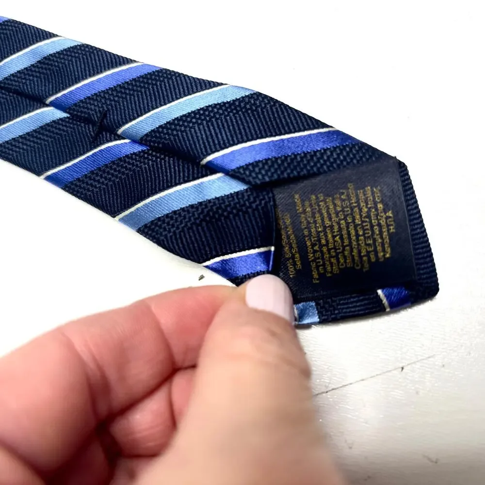 Brooks Brothers Navy Blue Diagonal Stripe Silk Tie